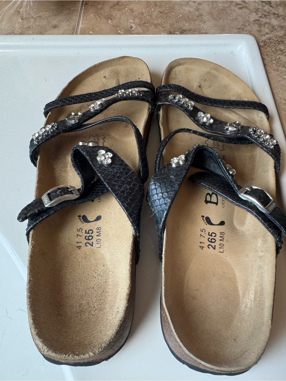 Betula Black Reptile-Texture Adjustable Sandal - Licensed by Birkenstock - Picture 6 of 11